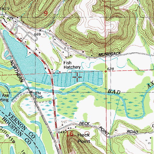 Topographic Map of Pond Three 0, WI