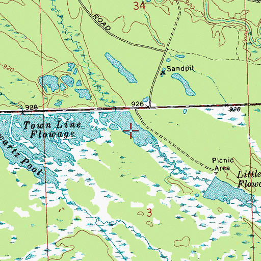 Topographic Map of Townline Reservoir, WI