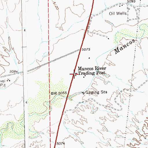 Topographic Map of Mancos River Trading Post, CO