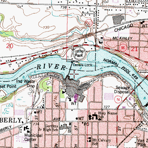 Topographic Map of Kimberly Laws1848 Dam, WI