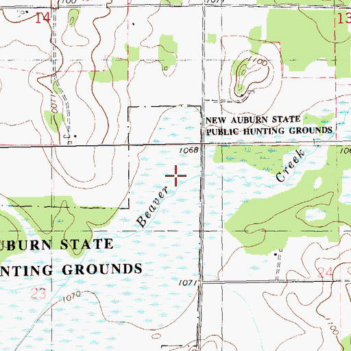 Topographic Map of New Auburn Wildlife Area G12 565 Dam, WI
