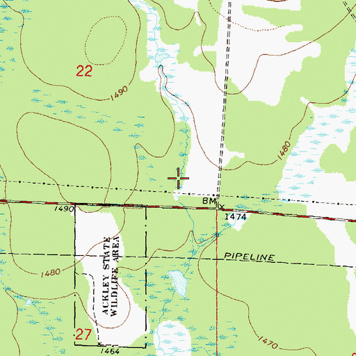 Topographic Map of Langlade County Flowage T1063 G12 684 Dam, WI