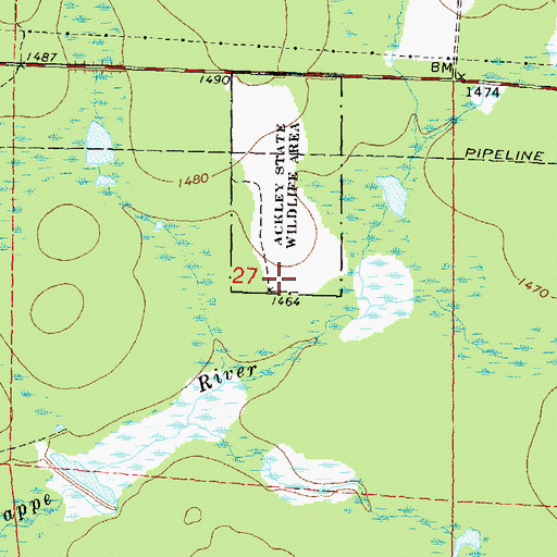 Topographic Map of 1 Reservoir, WI