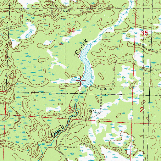 Topographic Map of 17 Reservoir, WI