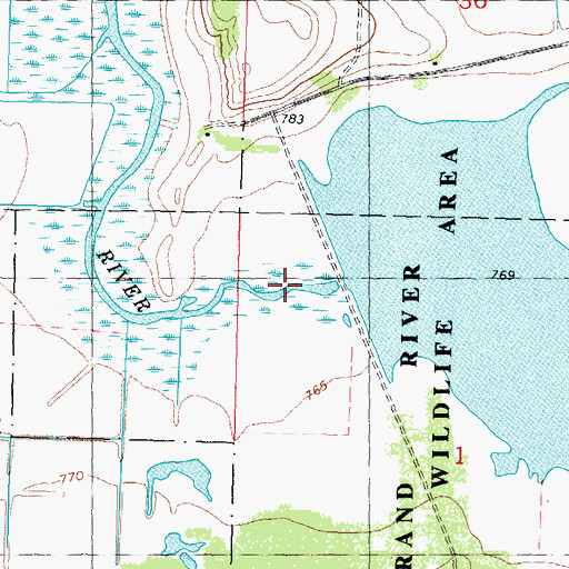 Topographic Map of Grand River Marsh 3WR220 Dam, WI