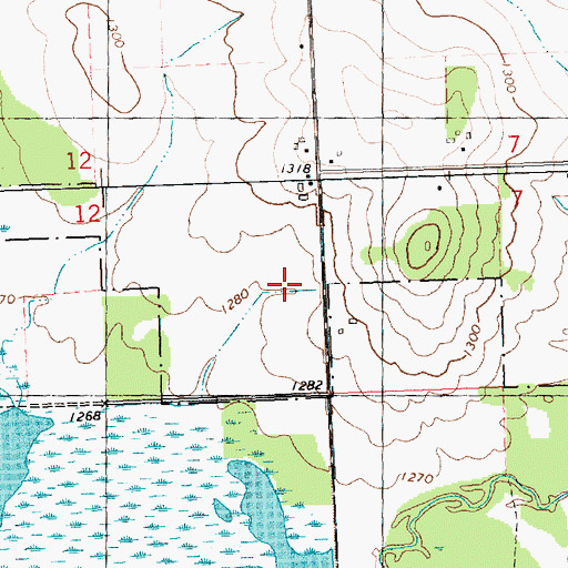 Topographic Map of Reservoir Lake 3WR870 Dam, WI