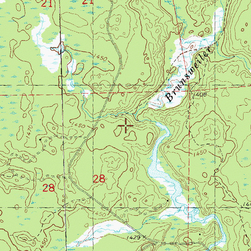 Topographic Map of Spider and Moquah Lakes 19, WI