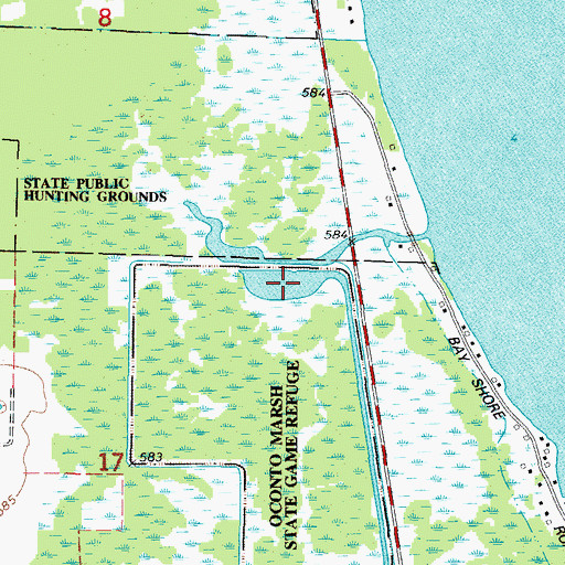 Topographic Map of Labbies Slough, WI