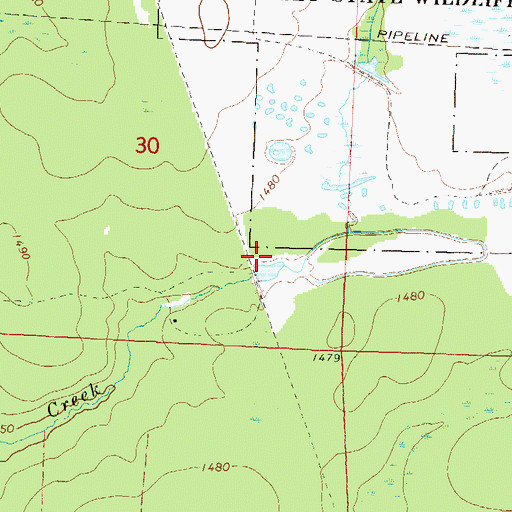 Topographic Map of Skunk Creek D12.185 Dam, WI