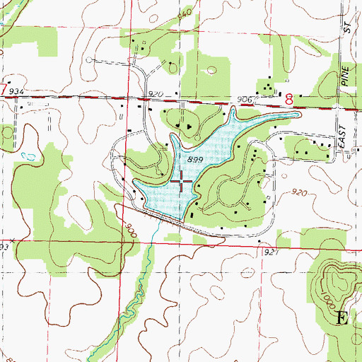 Topographic Map of Virginia Lake, WI