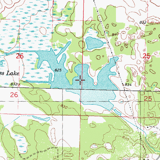 Topographic Map of 2 Reservoir, WI