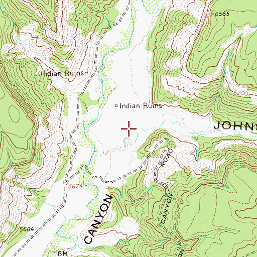 Topographic Map of Johnson Canyon, CO
