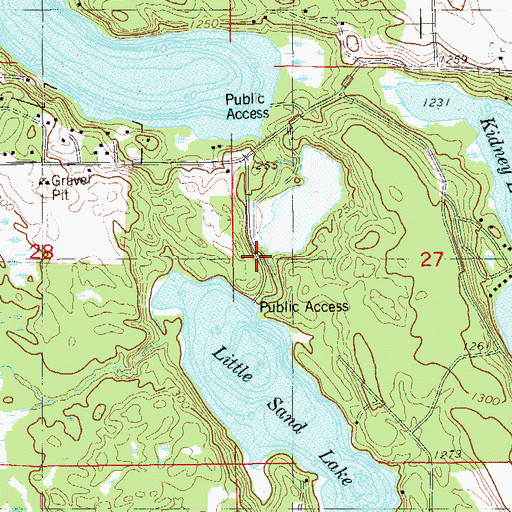Topographic Map of Little Sand Lake 2, WI