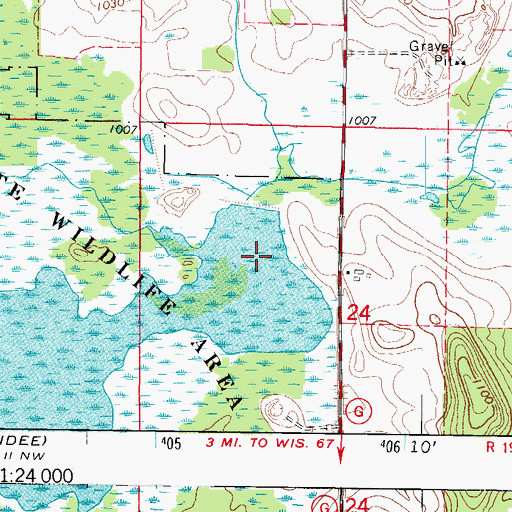 Topographic Map of Mullet Creek G12.473 Dam, WI