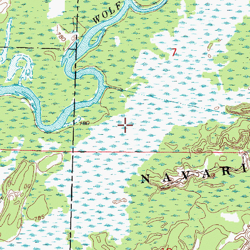 Topographic Map of Navarino Marsh 3 G12.470 Dam, WI