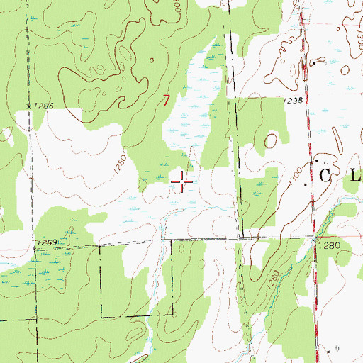 Topographic Map of Pershing Wildlife Area 1 G12.575 Dam, WI