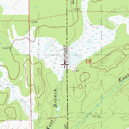Topographic Map of Cranberry Creek Wildlife G1997.1 Dam, WI