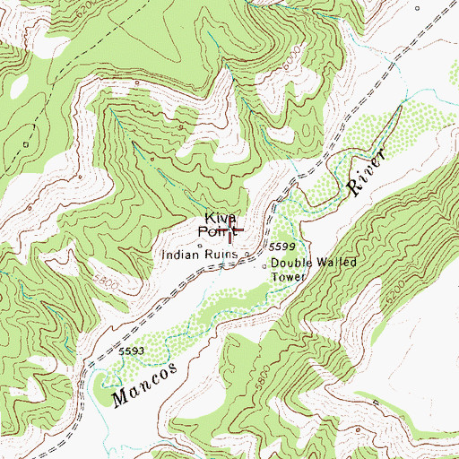 Topographic Map of Kiva Point, CO
