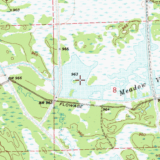 Topographic Map of Portion of Meadow Valley Flowage 14, WI