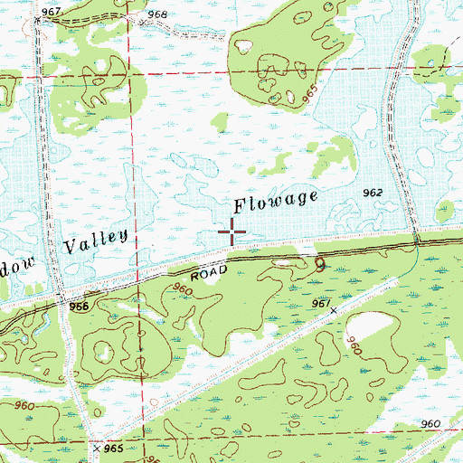 Topographic Map of Portion of Meadow Valley Flowage 24, WI