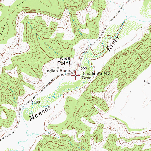 Topographic Map of Double Walled Tower, CO