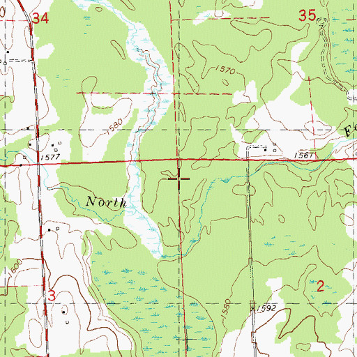 Topographic Map of Thomas Breakey and Ray Bush G5995 Dam, WI