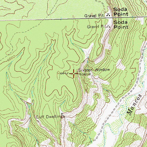 Topographic Map of Sixteen Window House, CO