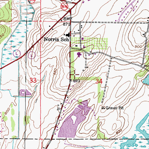 Topographic Map of 0.3 Reservoir, WI
