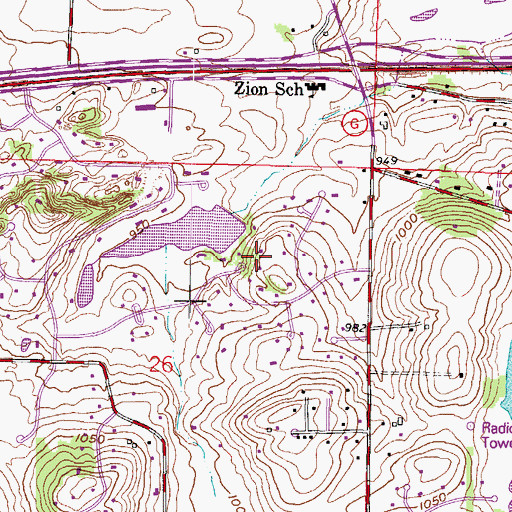 Topographic Map of Salow Lake G-3067 Dam, WI