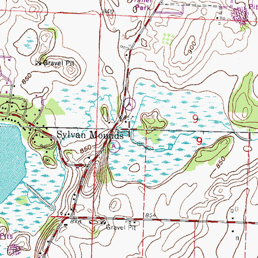 Topographic Map of Oakland 3 WR 1801 Dam, WI