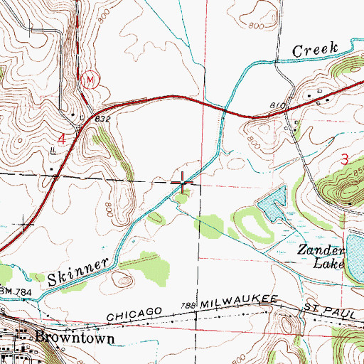 Topographic Map of Beckman Lake Dam, WI