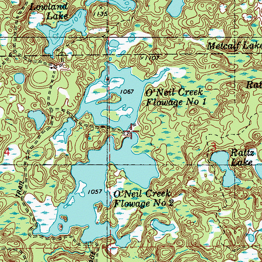 Topographic Map of O'Neil Flowage 1 E12.206 Dam, WI