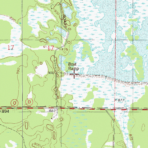 Topographic Map of Logging Creek Flowage 6, WI