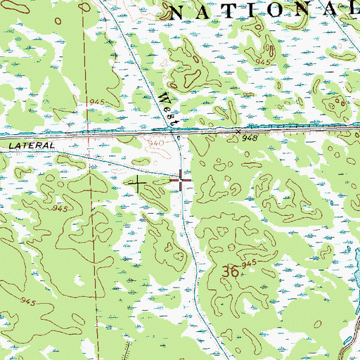 Topographic Map of Little Yellow 9 Dam, WI