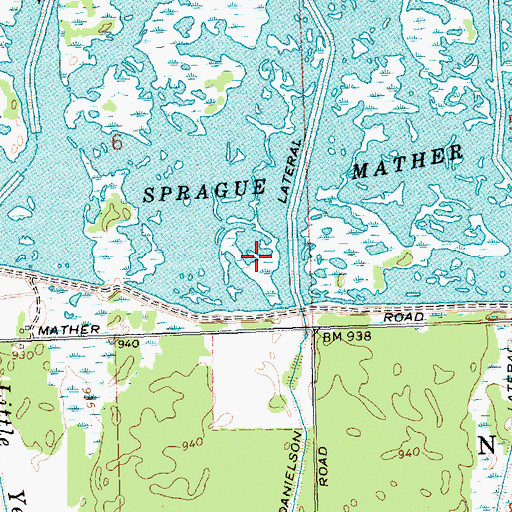 Topographic Map of Necedah Wildlife Refuge 30 Dam, WI
