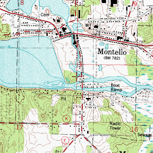 Topographic Map of Buffalo Lake, WI