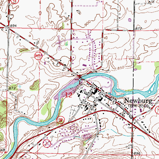 Topographic Map of Newburg Pond 243, WI
