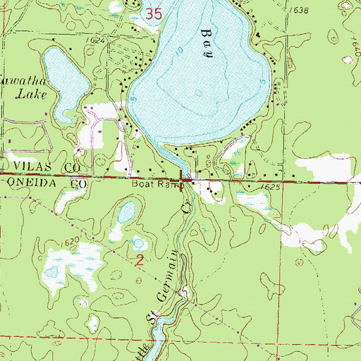 Topographic Map of Little Saint Germain Dam, WI