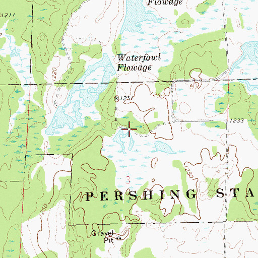 Topographic Map of Ellis Flowage G12.575 Dam, WI