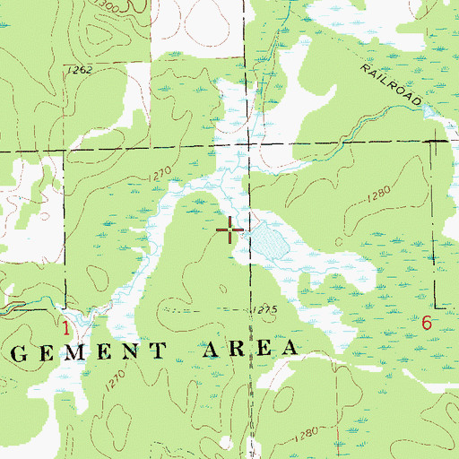 Topographic Map of Shoulder Creek Flowage G12.575 Dam, WI