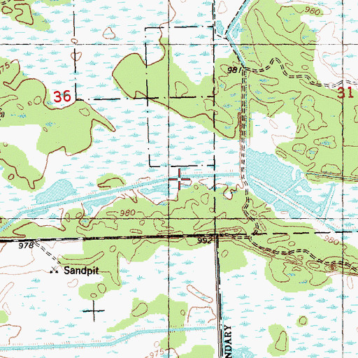 Topographic Map of Gallagher Flowage Controls Dam, WI