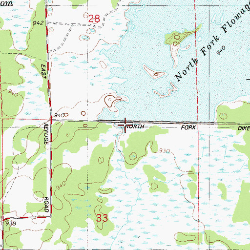Topographic Map of Crex Meadows North Fork Dike, WI