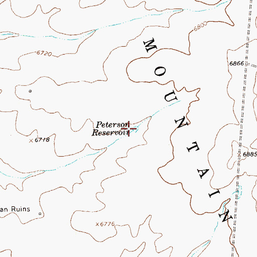 Topographic Map of Peterson Reservoir, CO