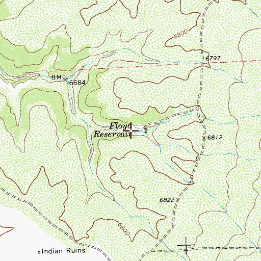 Topographic Map of Floyd Reservoir, CO