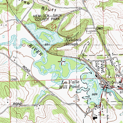 Topographic Map of Hemlock 2WP1932 Dam, WI