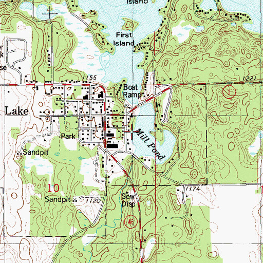 Topographic Map of Upper Balsam Lake WP92 Dam, WI