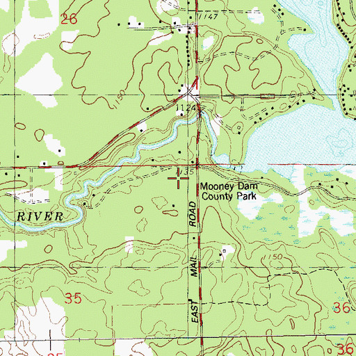 Topographic Map of Lower Eau Claire Lake Dam, WI