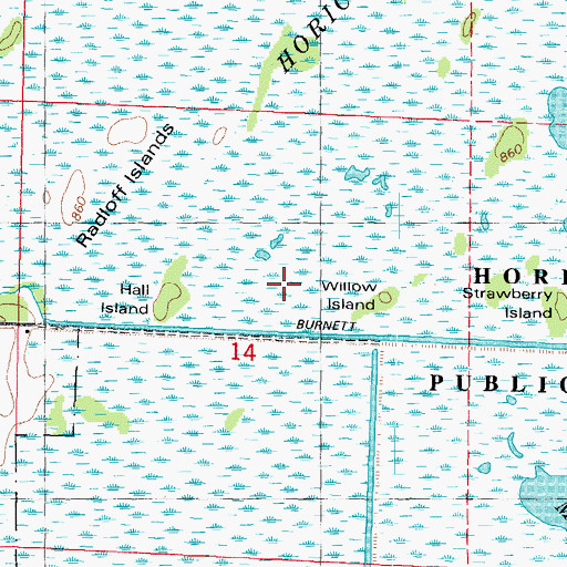 Topographic Map of Horicon Marsh-Burnett Dam, WI