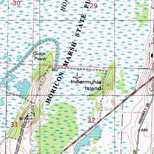 Topographic Map of Horicon Marsh East Dike G12.472 Dam, WI