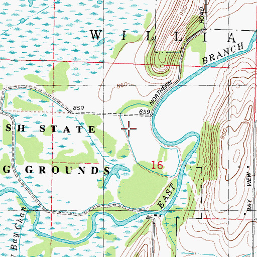 Topographic Map of Redhead Flowage, WI